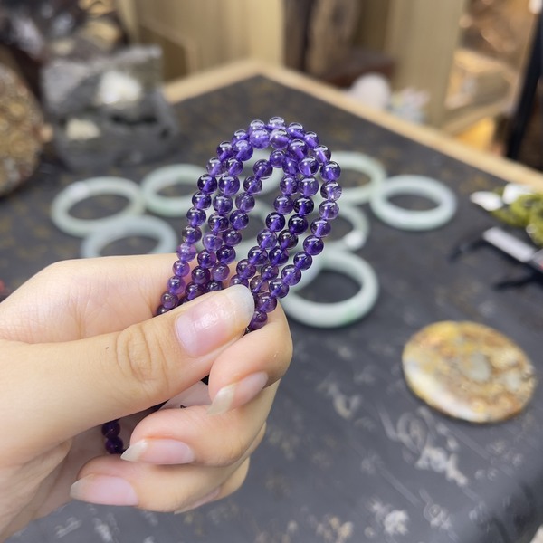 Chuỗi Quấn Tay Đá Thạch Anh Tím - 4.5 li - Ảnh 4