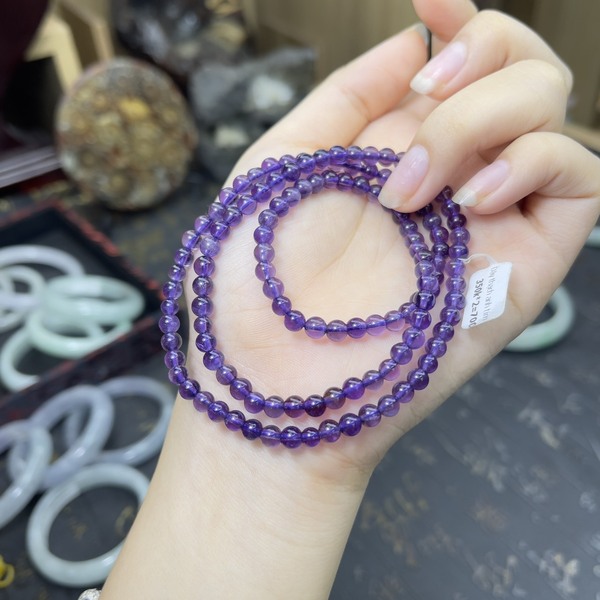 Chuỗi Quấn Tay Đá Thạch Anh Tím - 4.5 li